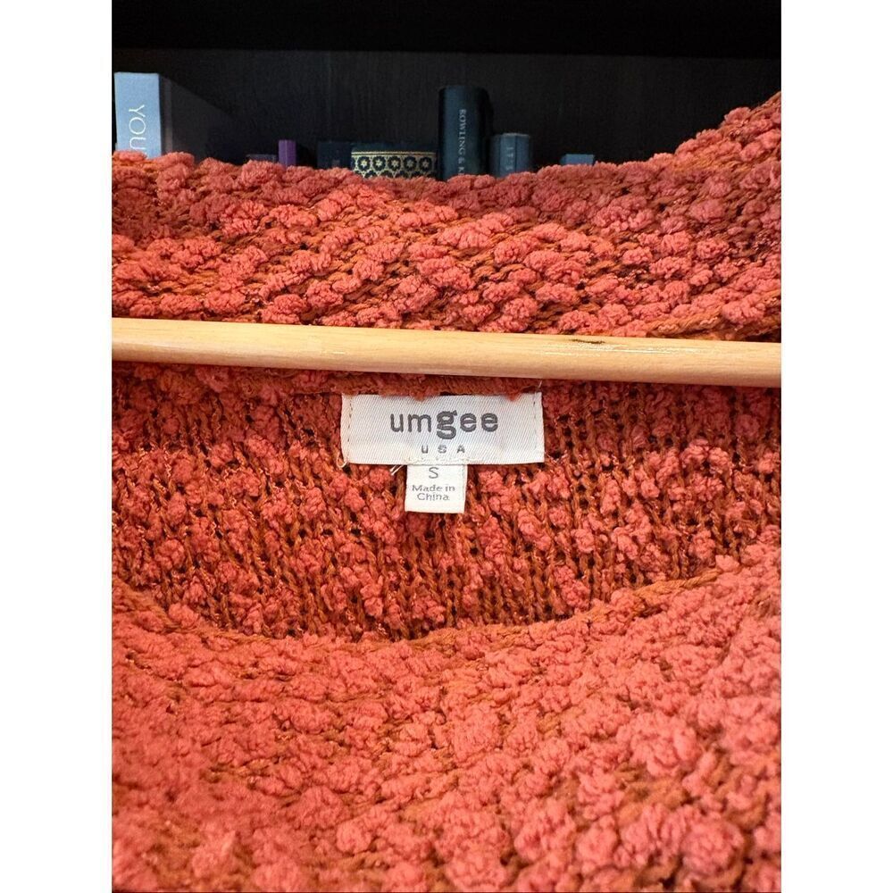Umgee Manhattan Mornings Cowl Neck Sweater In Pumpkin Orange Size Small - Picture 6 of 6